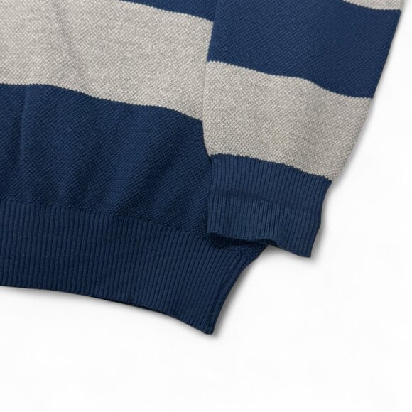 Paul & Shark Sweater Mens XL Italian Wool Blue Gray Striped Crewneck Pullover - Picture 2 of 9